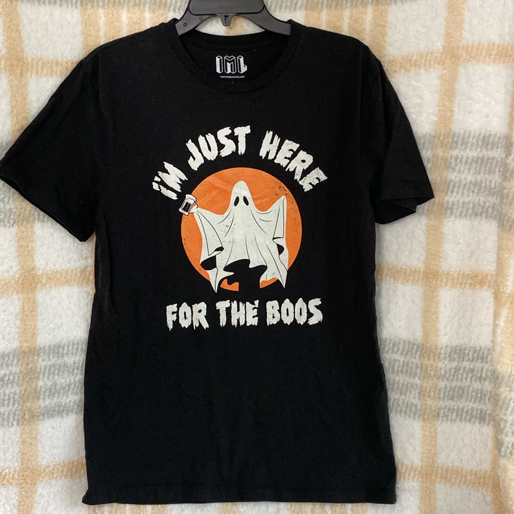 Here for the Boos Tee Size L Isaacs Morris Black Orange White Ghost Mug